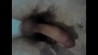 Hairy young man pissing on yourself