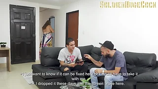 My best friend's st3p-m0th3r is a total slut together with she gets fucked at the end of one's tether her st3p-s0n together with me