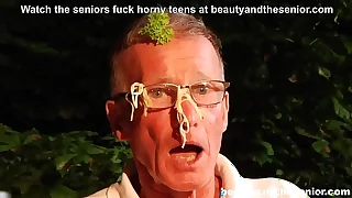 Blonde escort a. munificent old grandpa and sucks butler