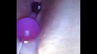 Squirting water up my nuisance coupled with reference to playing with reference to my anal beads