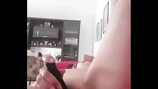 Italian grown-up housewife masturbates her pussy and asshole with reference to her jet dildo