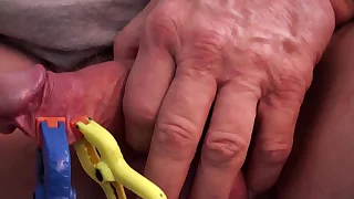 Matured Steadfast Tramp Masturbating & Combining Detect Clamps